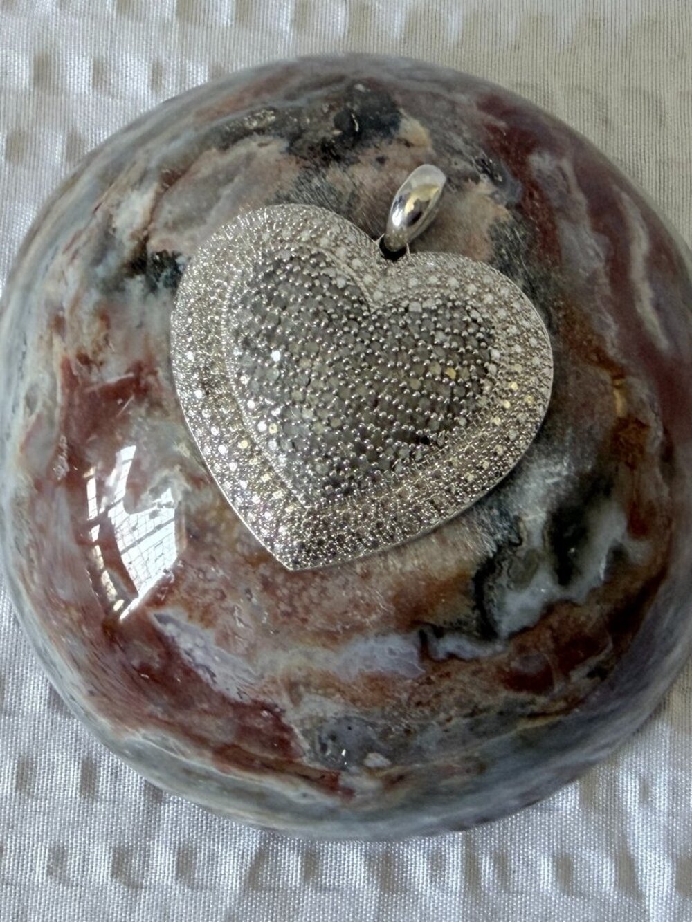 Rhodium Plated Heart Pavé 2 carats of Moissonite Diamonds Pendant